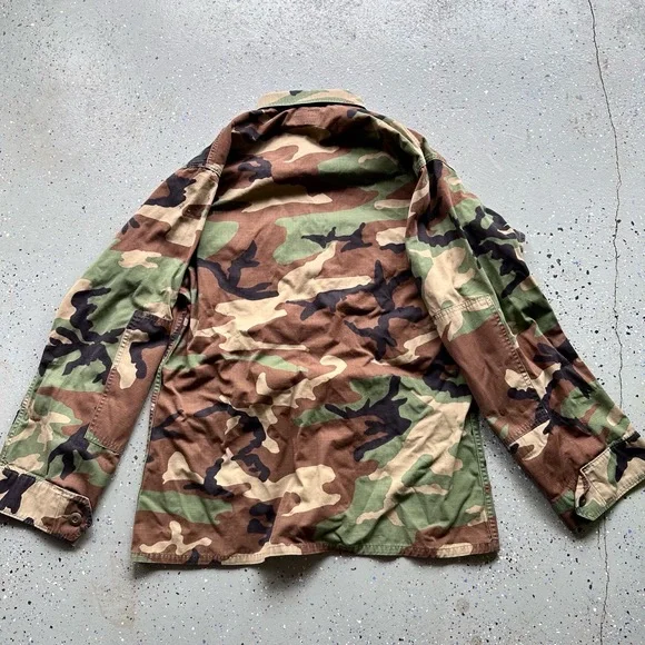 Vintage Military Jacket Mens Size XL Camo Button Up Collared Four Pockets 1980s - Picture 4 of 6